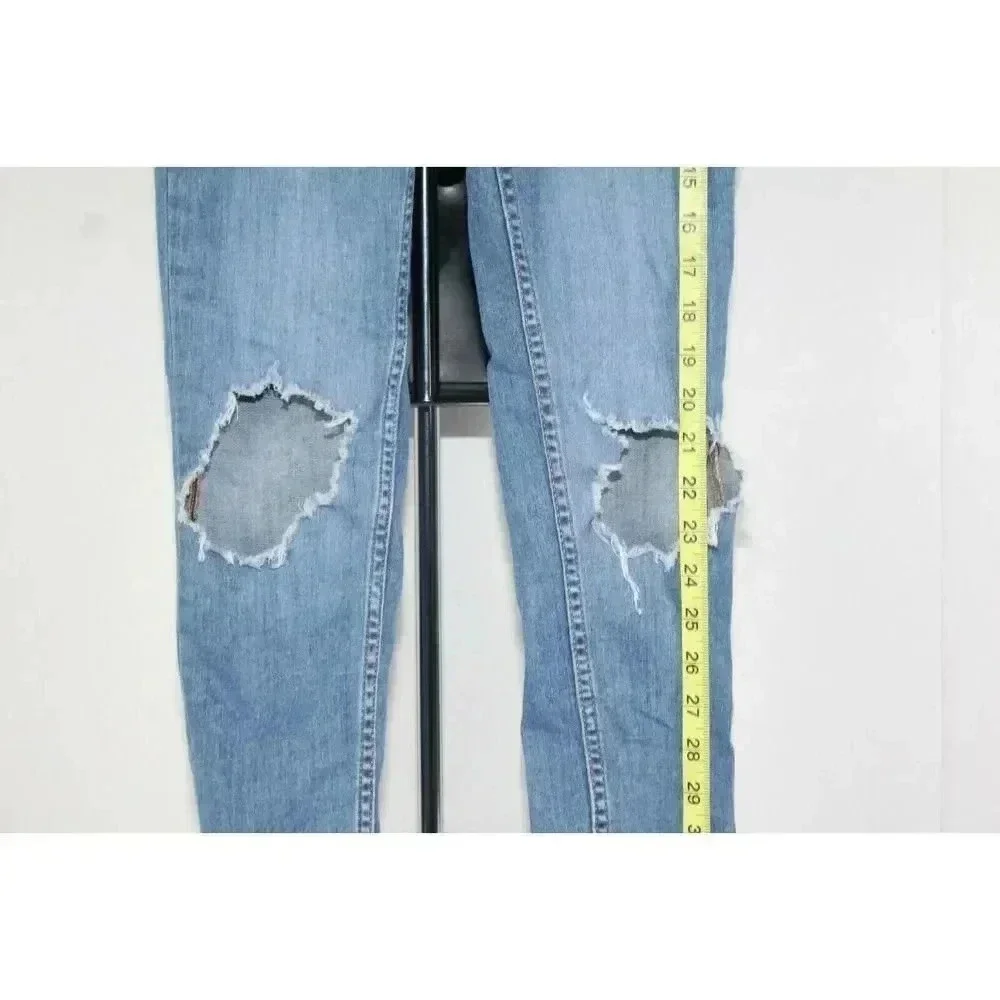 Free People Women's Distressed Busted Knee High-Rise Skinny Jeans Size 25